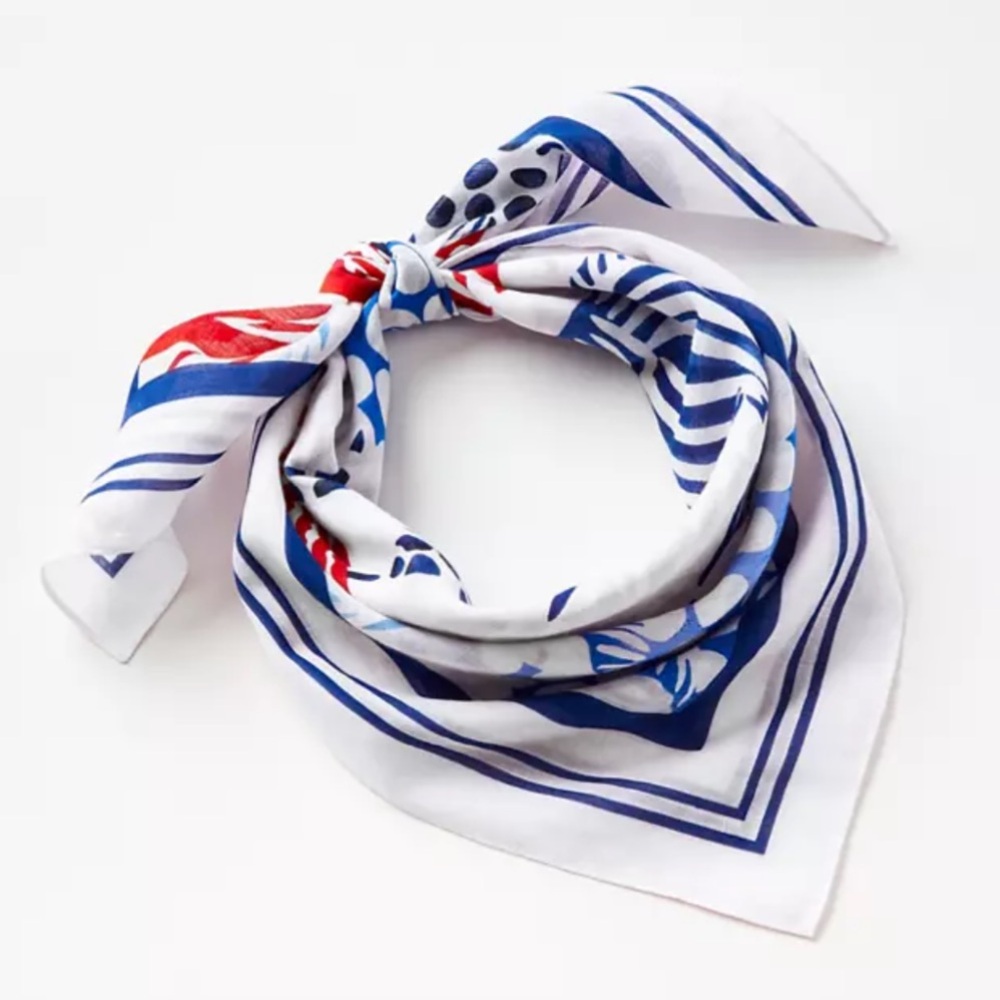 LOFT Square Fish Print Scarf